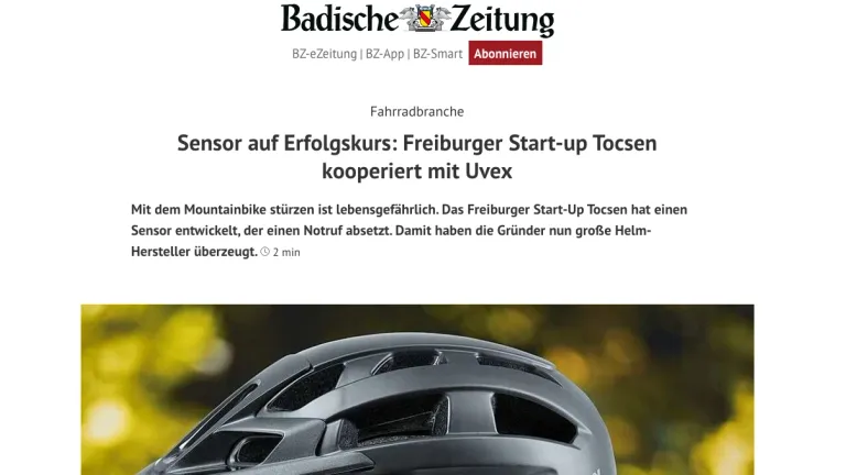 Tocsen × Uvex cooperation — Badische Zeitung, 2020